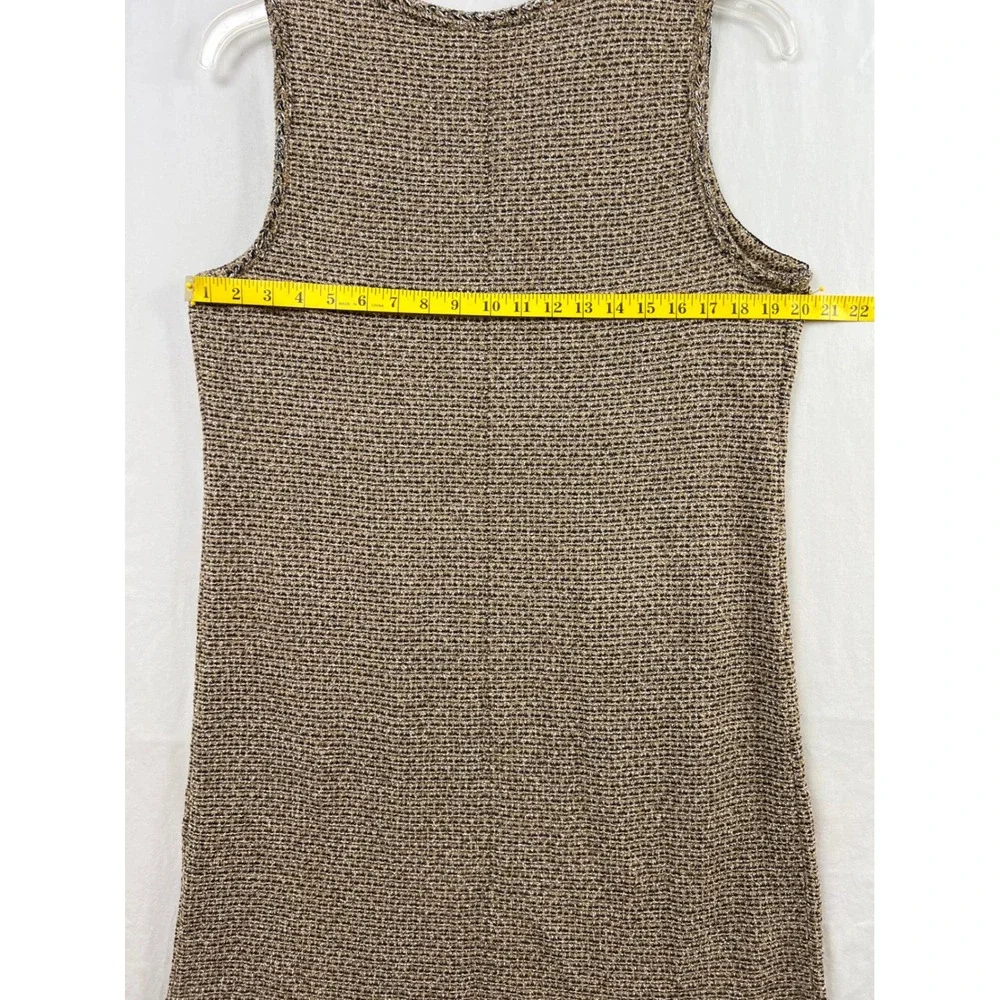 J. Jill Shift Dress Womens Medium Petite Brown Tweed Sleeveless Pockets 19161